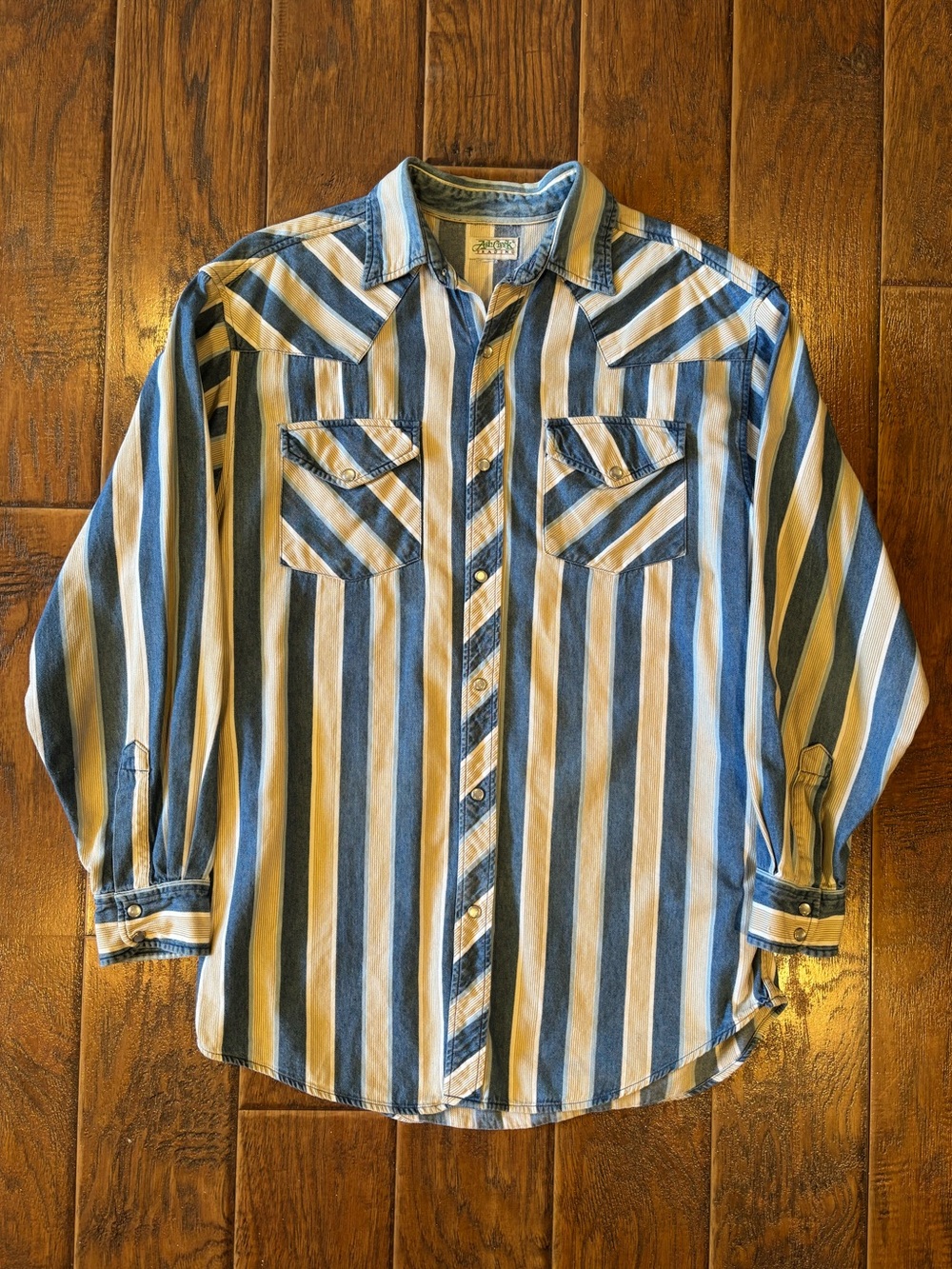 Vintage 90s Ash Creek Western Striped Button-Up Shirt
